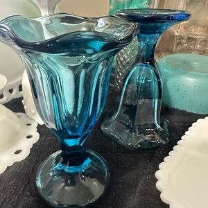 2- Blue Sundae Dishes